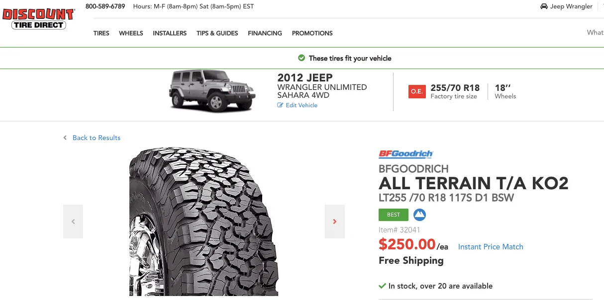 Jeep Wrangler JL Purchasing New Tires! Screen Shot 2019-10-02 at 5.25.32 PM