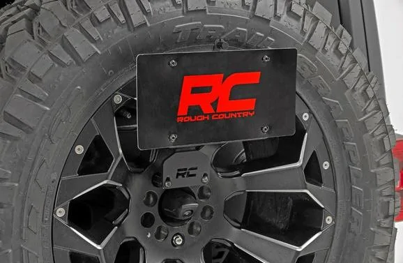 Jeep Wrangler JL license plate relocation idea Rough-Country-10534-License-Plate-Adapter