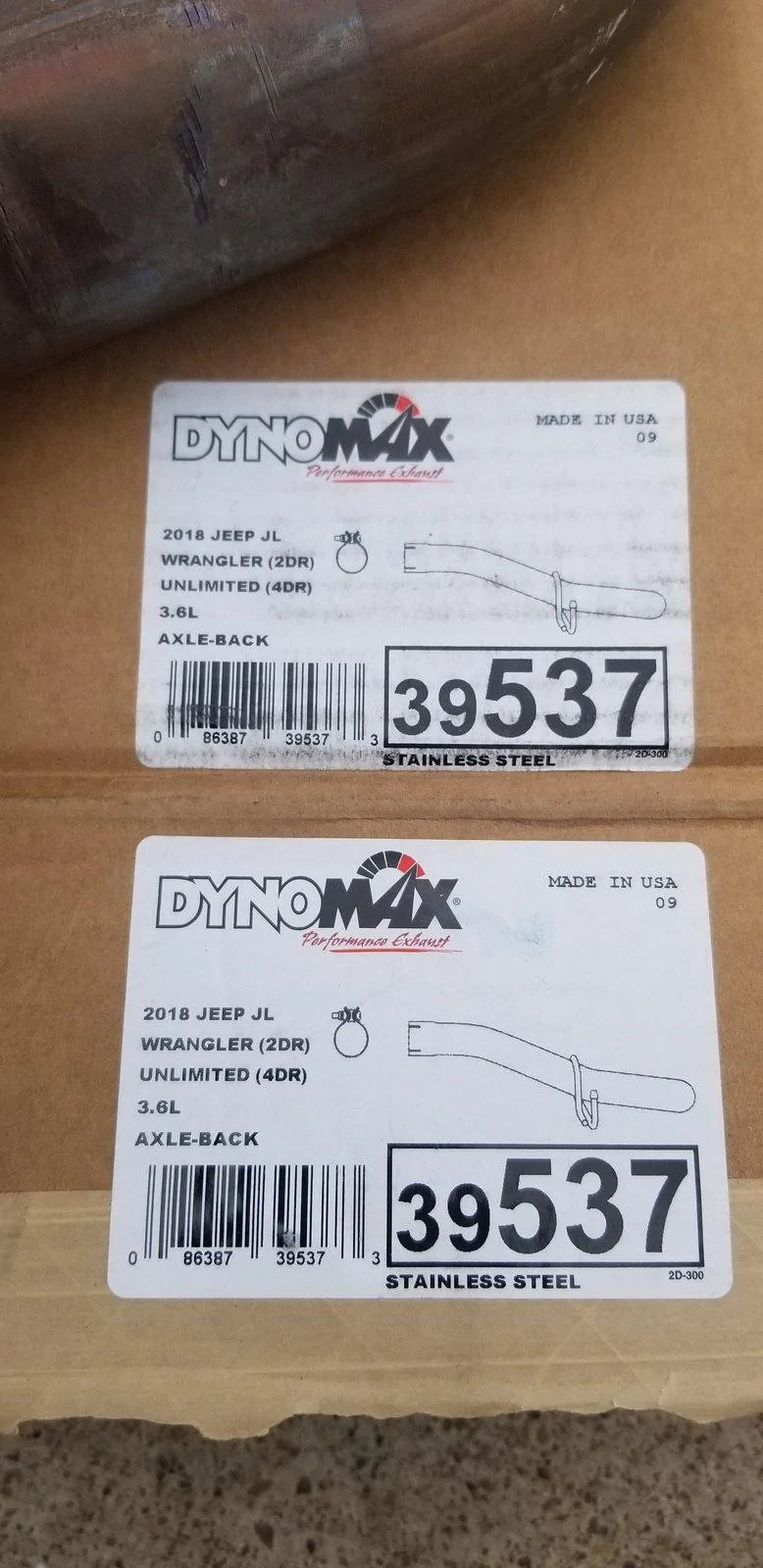 Jeep Wrangler JL Dynomax 39537 Muffler Delete 2019-10-20 12.18.54