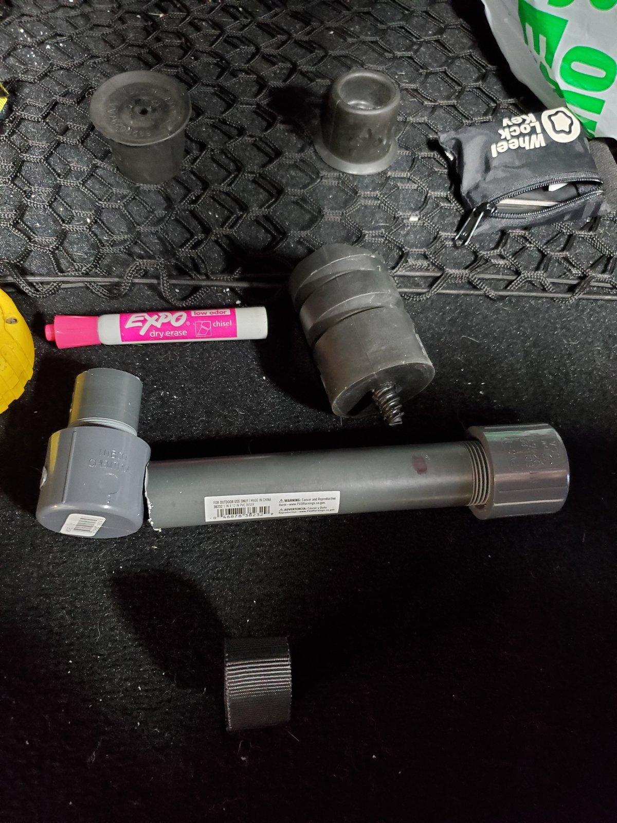 Jeep Wrangler JL Extending the spare tire bump stops 20191026_135934