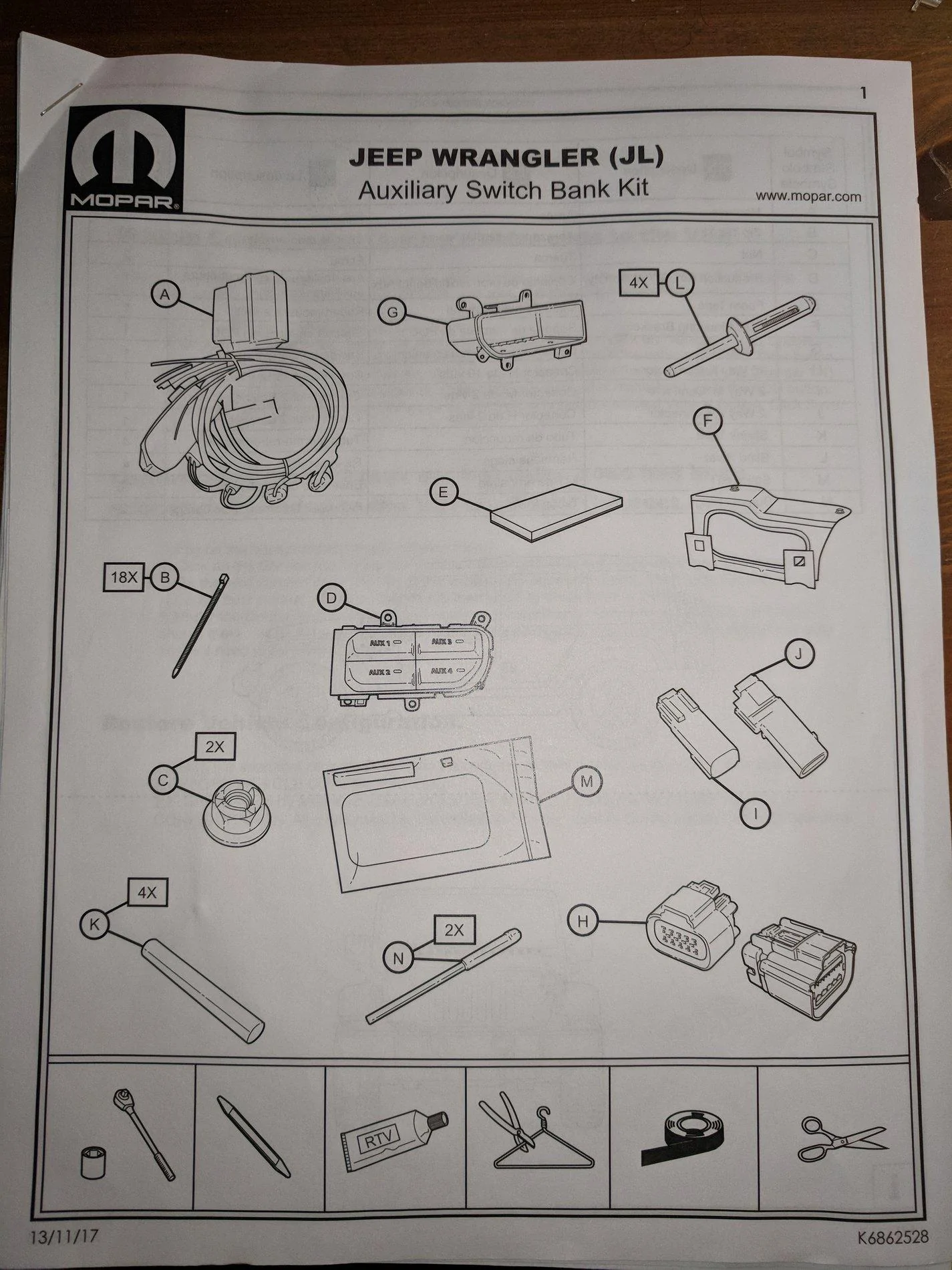 Jeep Wrangler JL Auxiliary (AUX) Switches Configuration/Installation DIY IMG_20180326_195538