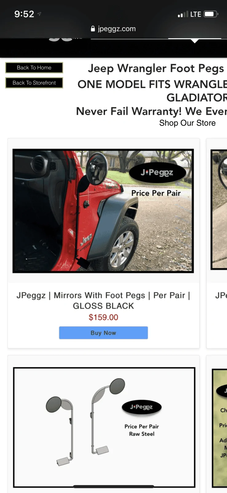 Jeep Wrangler JL JPeggz trail mirrors $100 F8BA006B-7DED-442C-9949-4C3F1A05EBE5