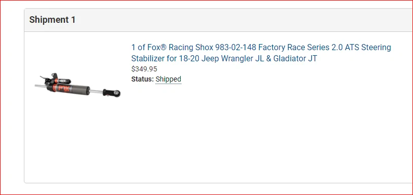 Jeep Wrangler JL FOX ATS Installed Fox ATS 1