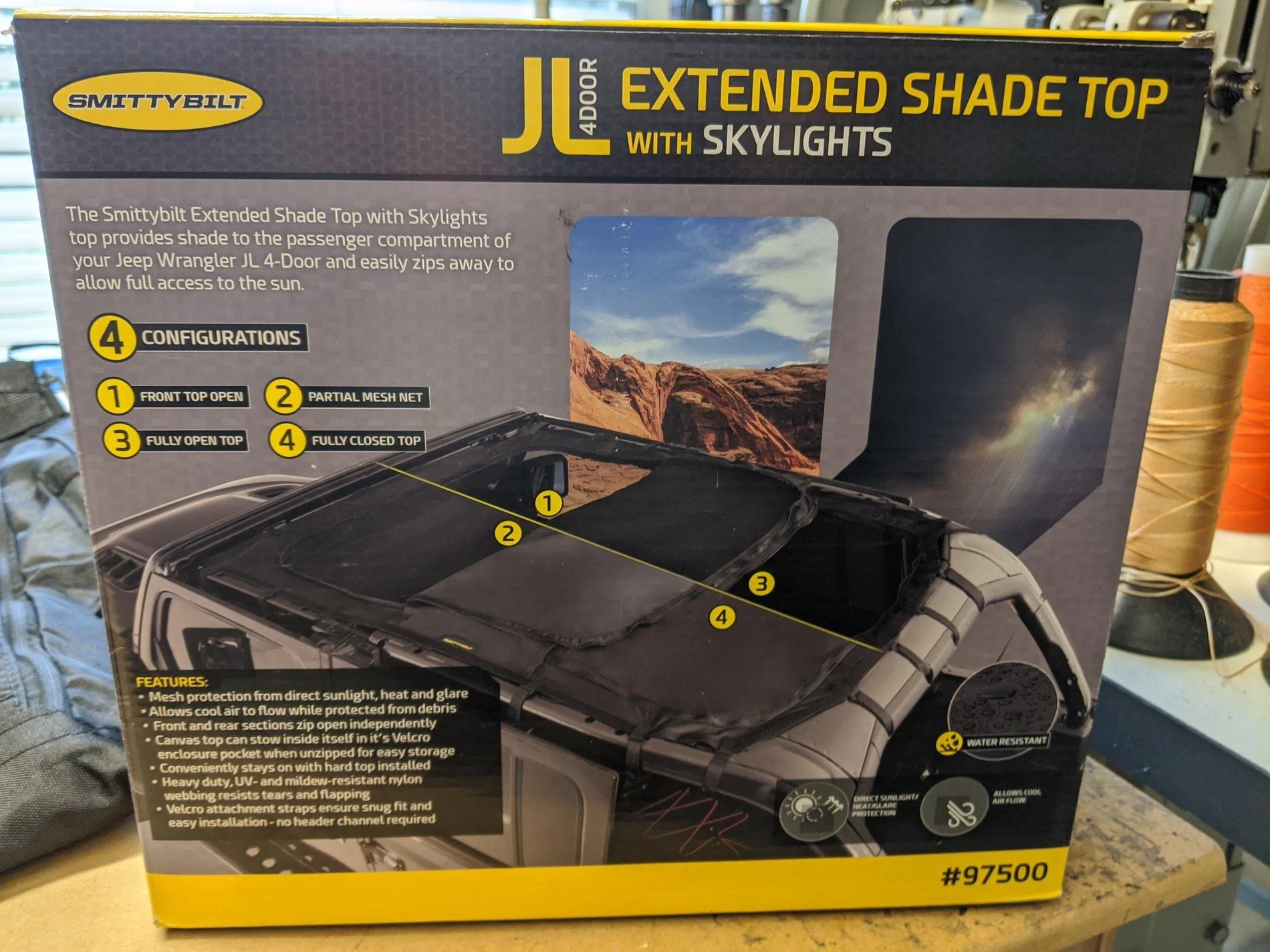 Jeep Wrangler JL Smttybuilt Ext Shade Top with Skylights IMG_20191219_124956