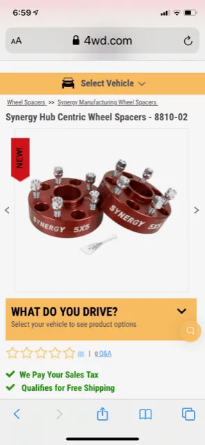 Jeep Wrangler JL Synergy Wheel spacers spacers 3
