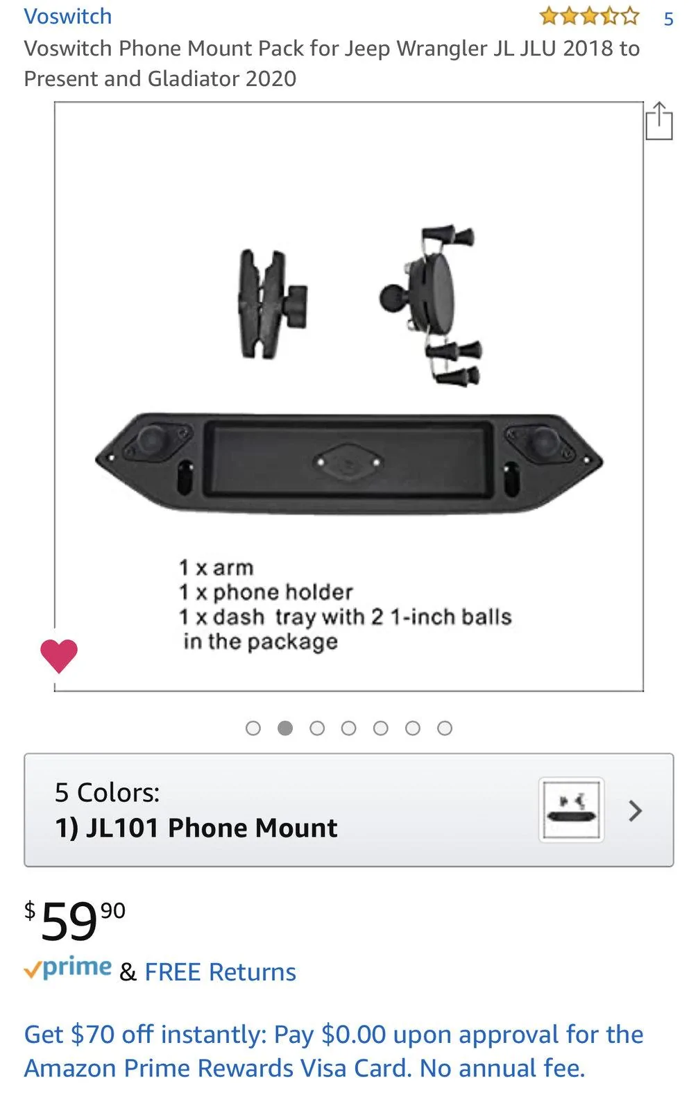 Jeep Wrangler JL Cellphone Holder for JLU Rubicon 0EB42432-4322-470D-8CD9-3A70A560A44E