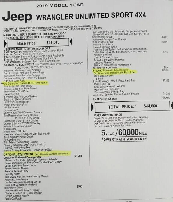Jeep Wrangler JL What axles do I have? - build sheet attached 15880BBB-F642-4C2F-8B96-D33BBBD1CBA6