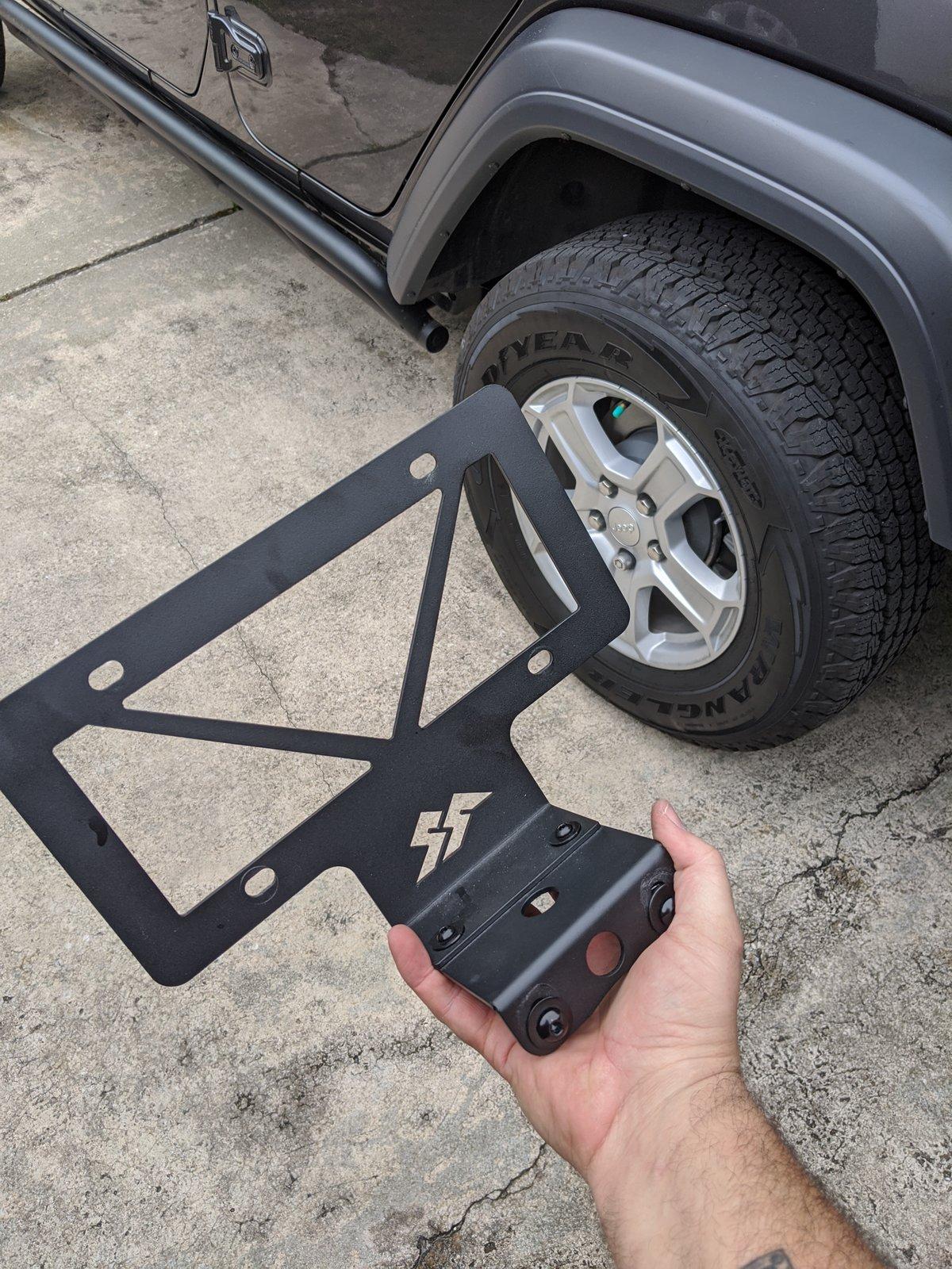 Jeep Wrangler JL License plate relocation bracket IMG_20191221_153628