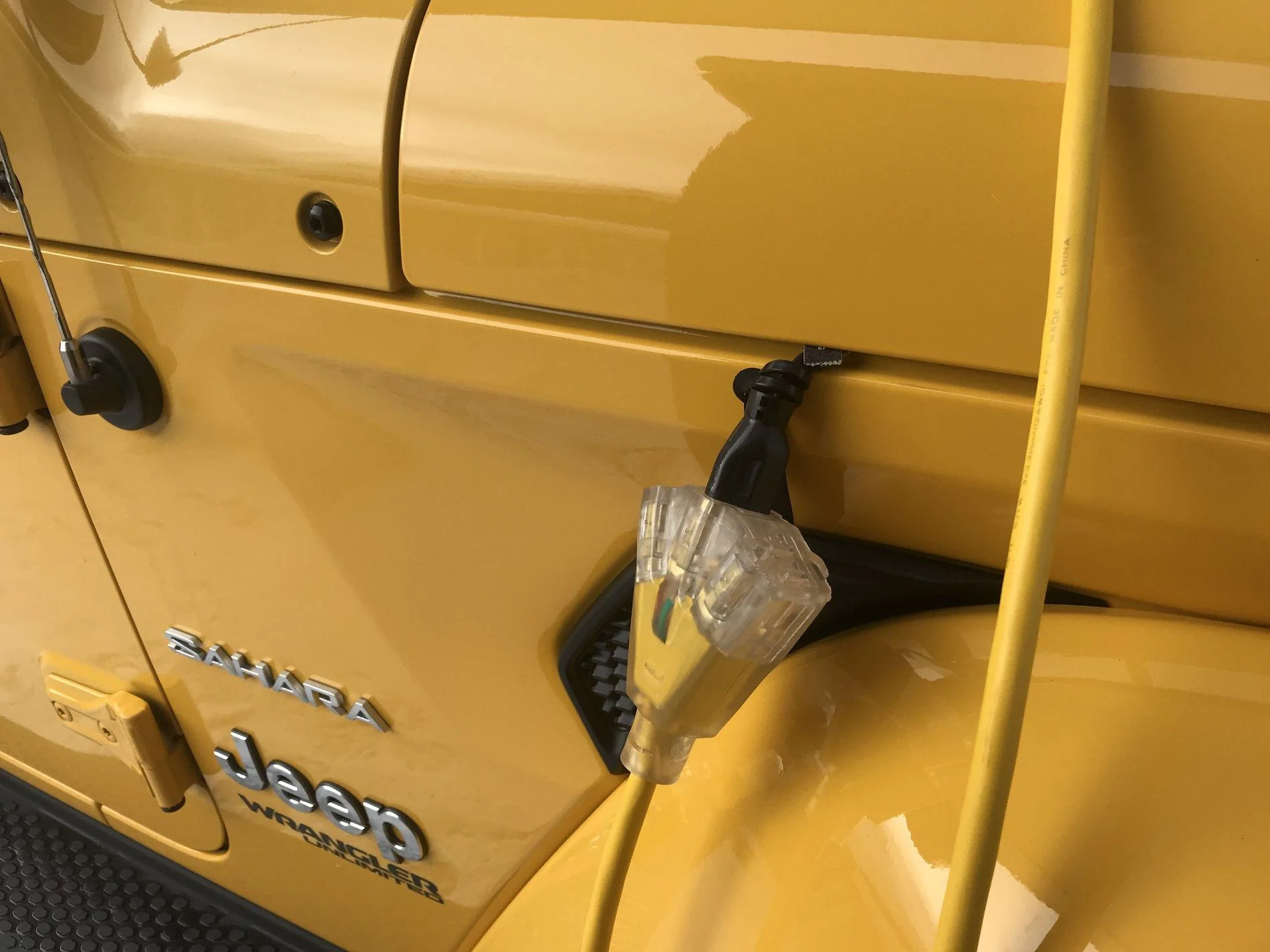 Jeep Wrangler JL Best engine block heater cord placement IMG_3613