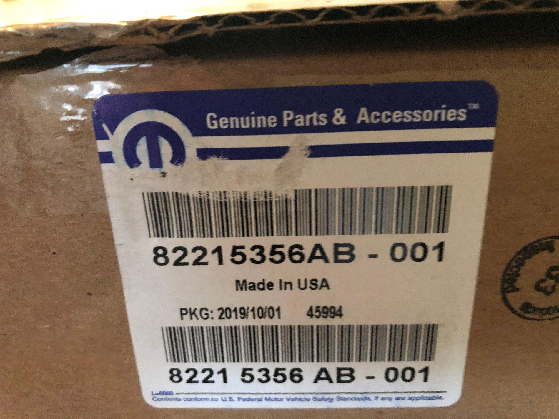 Jeep Wrangler JL Mopar 82215356AB Tailgate Reinforcement Kit IMG_3591