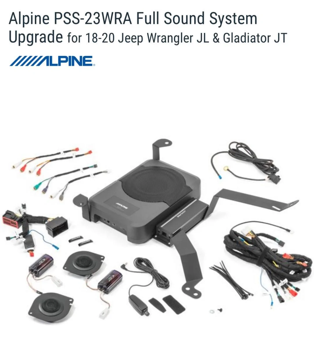 Jeep Wrangler JL Alpine Electronics PSS-23WRA Powered Sound System Upgrade Alpine Stereo Upgrad