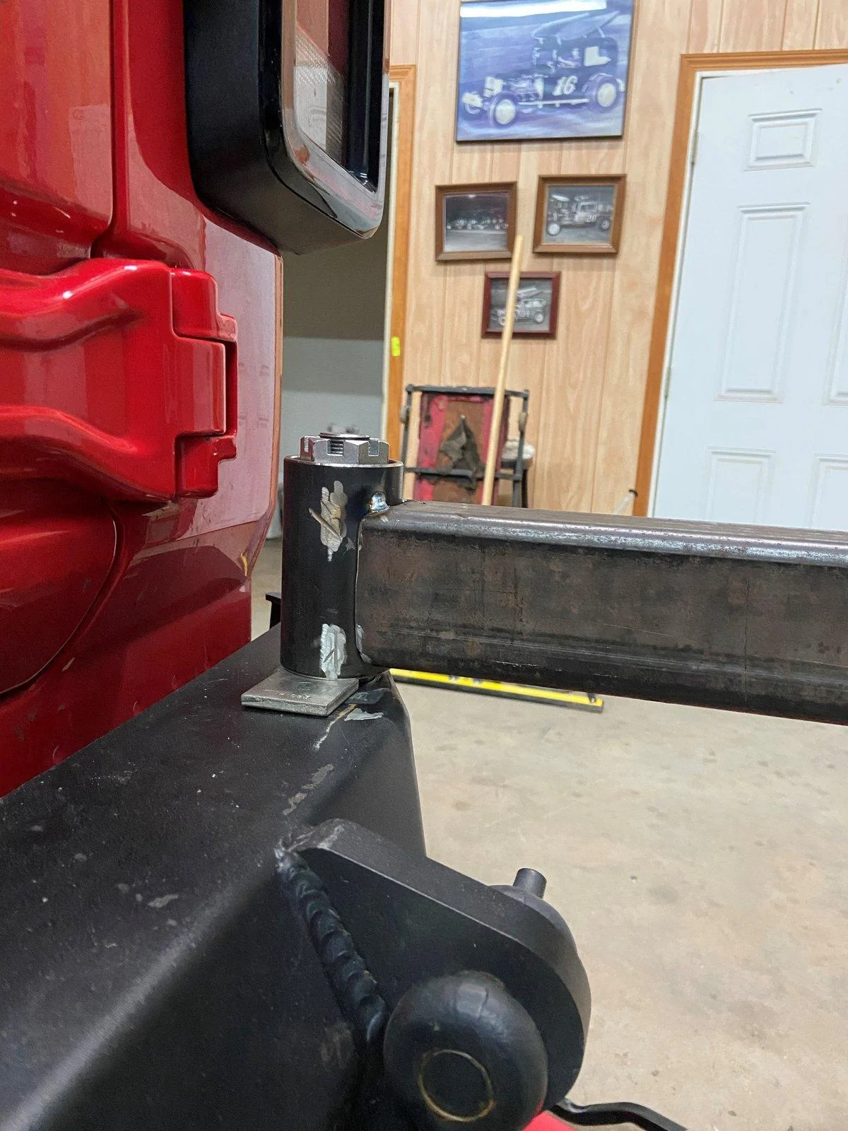 Jeep Wrangler JL Homebuilt tire carrier spindle swing test fit