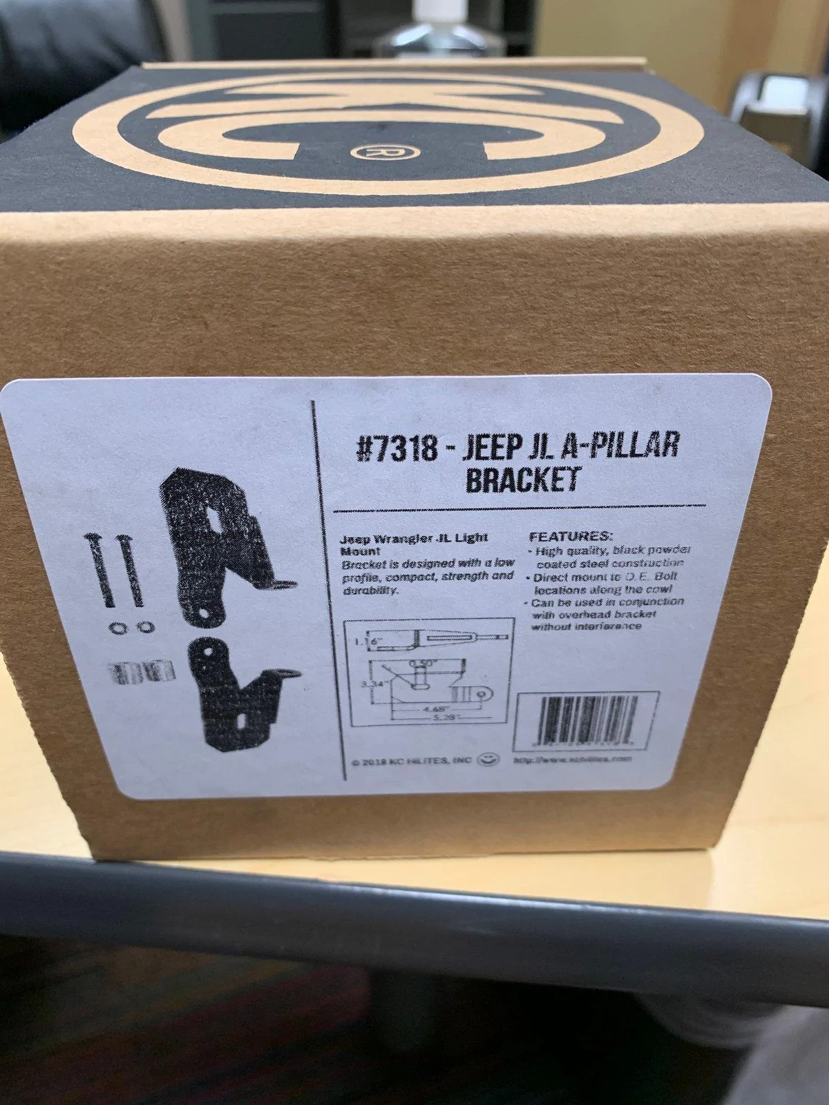 Jeep Wrangler JL KC A-Pillar Light mounting Brackets #7318 IMG_2435