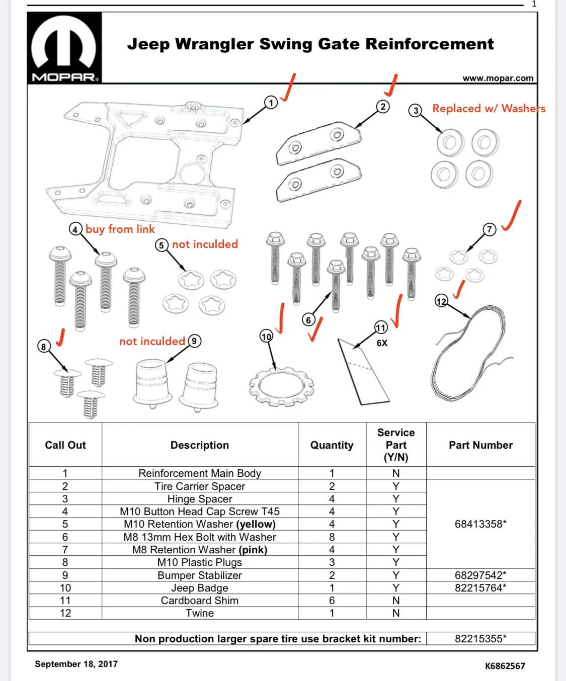 Jeep Wrangler JL Mopar Tailgate Reinforcement IMG_9718