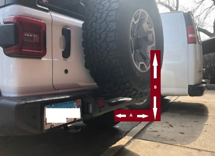 Jeep Wrangler JL Hitch to backup camera measurement hitch