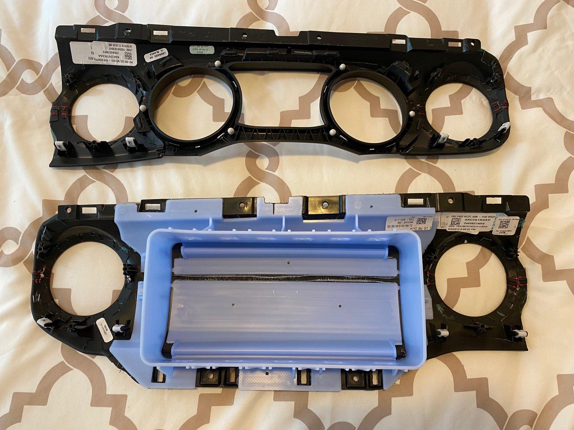 Jeep Wrangler JL FS: Black Leather (w/ red stitching) Dash Panels Dash-2