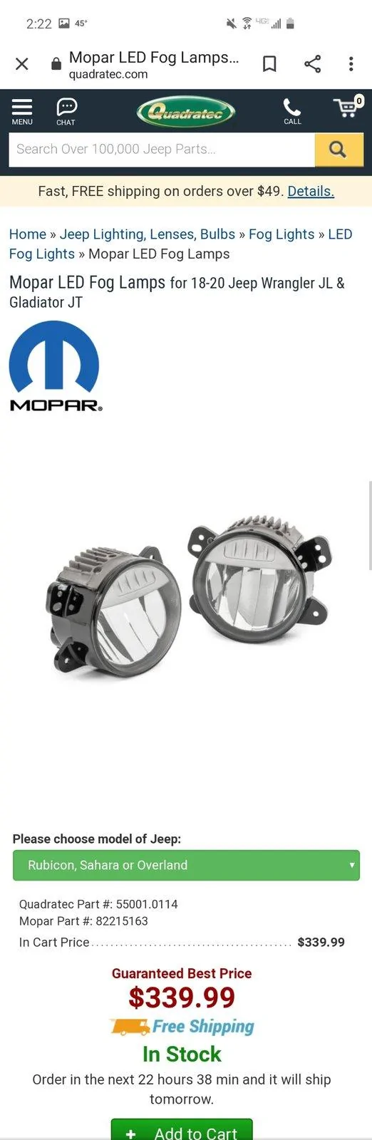 Jeep Wrangler JL SOLD Mopar LED fog lights SOLD Screenshot_20200326-142201_Chrom