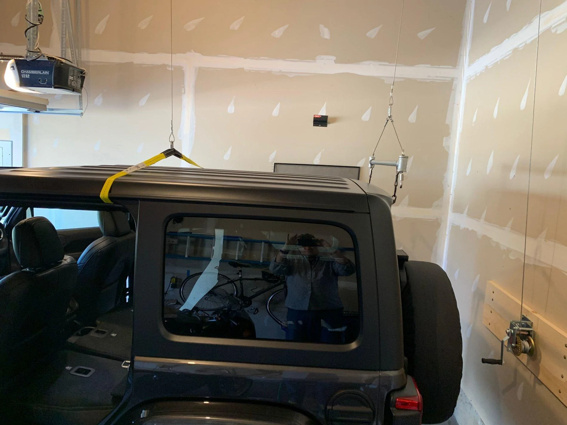 Jeep Wrangler JL 8 foot garage ceiling IMG_4997