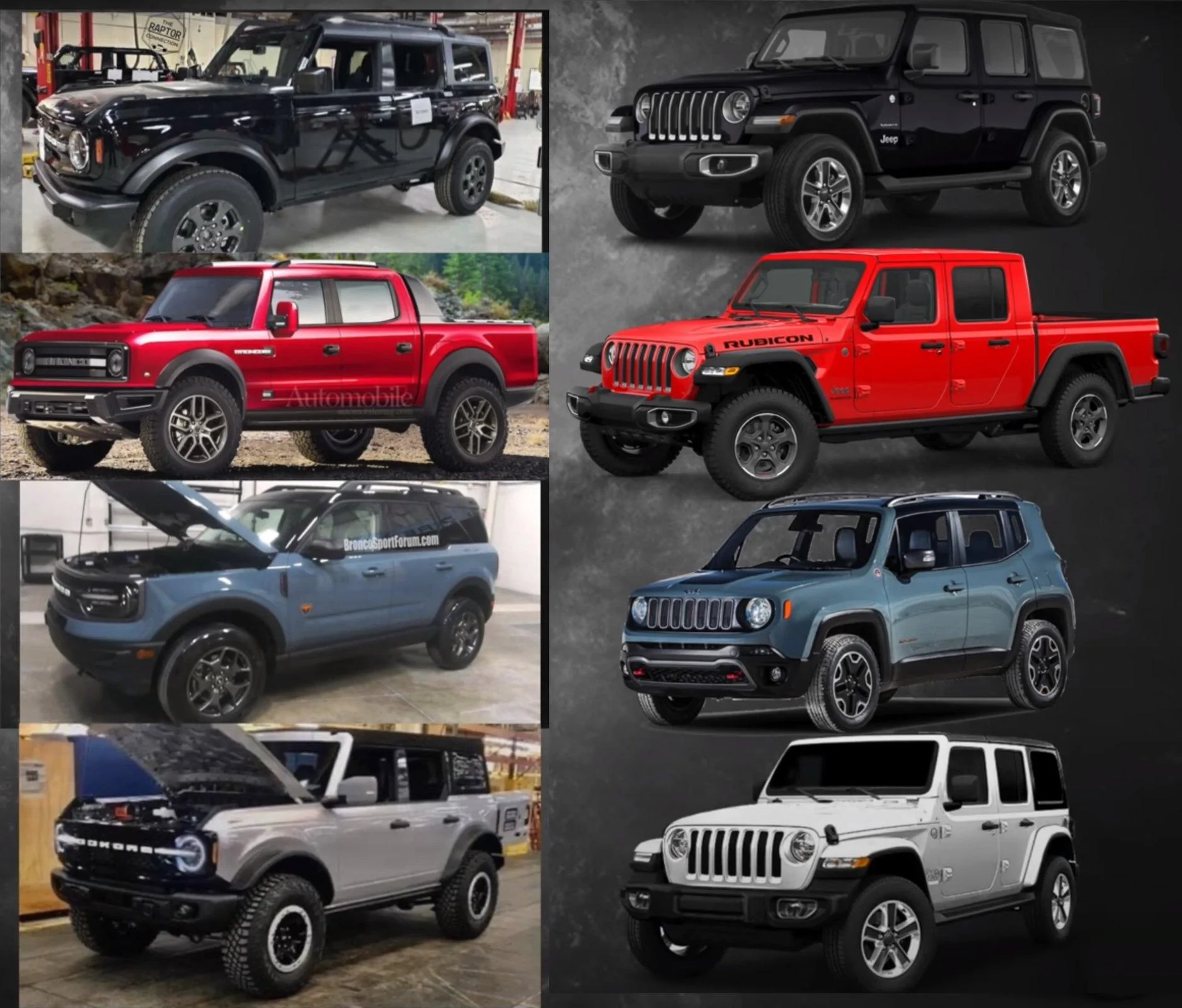 Jeep Wrangler JL First 2021 Bronco prototype spy photos wrangler vs bronco2