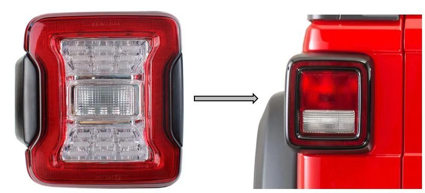 Jeep Wrangler JL Tail lights - US to EU spec LED to Halo