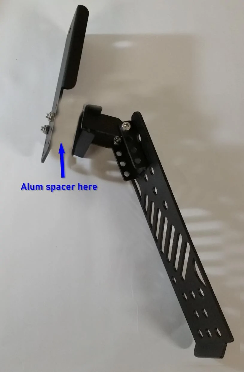 Jeep Wrangler JL Dead Pedal, single bolt attachment type. Spacer