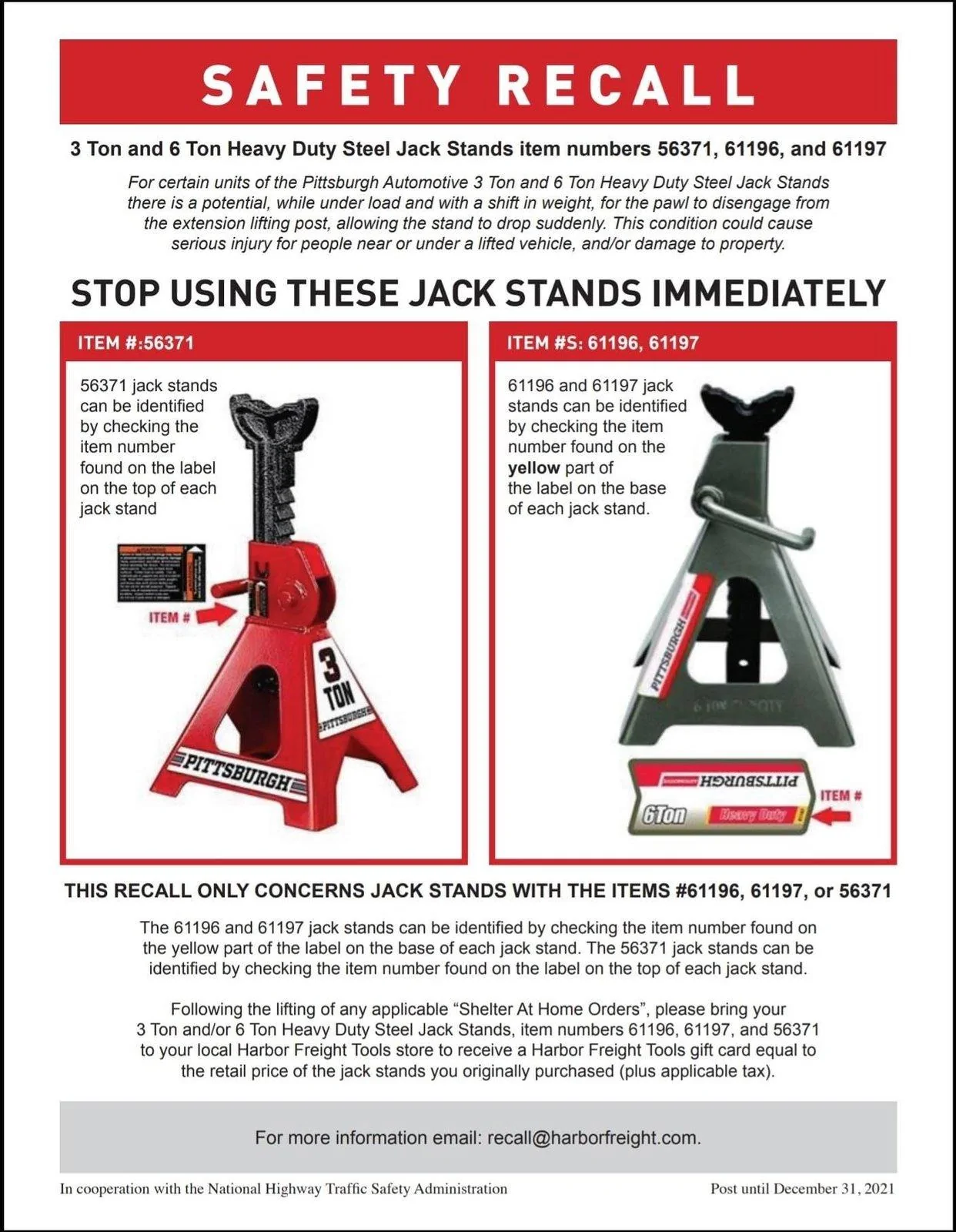 Jeep Wrangler JL Harbor Freight Jackstand recall! 168E8D20-D808-47B8-A976-A62ADA64DD0F