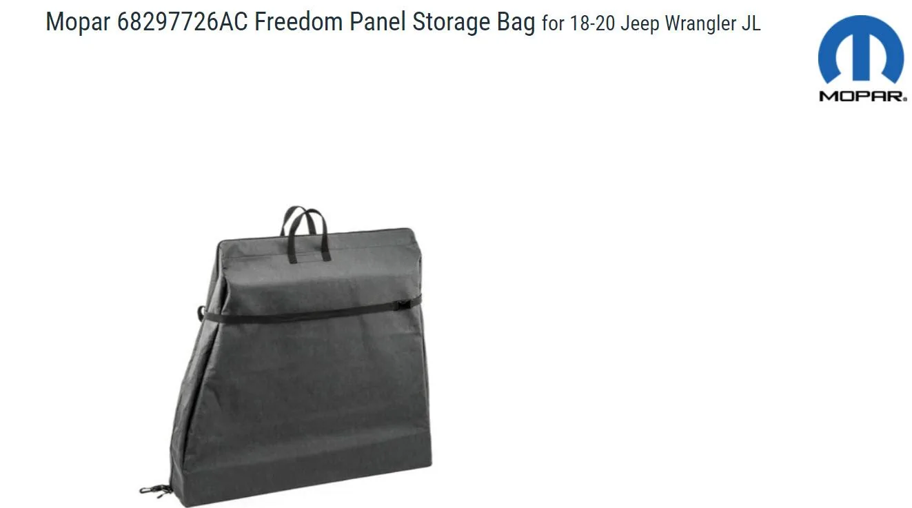 Jeep Wrangler JL Freedom Panel Storage Bag - 2018 JL 1 - HardTop Bag