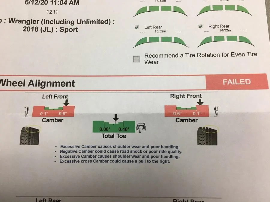 Jeep Wrangler JL Alignment Question...Failed at Dealership IMG_2867