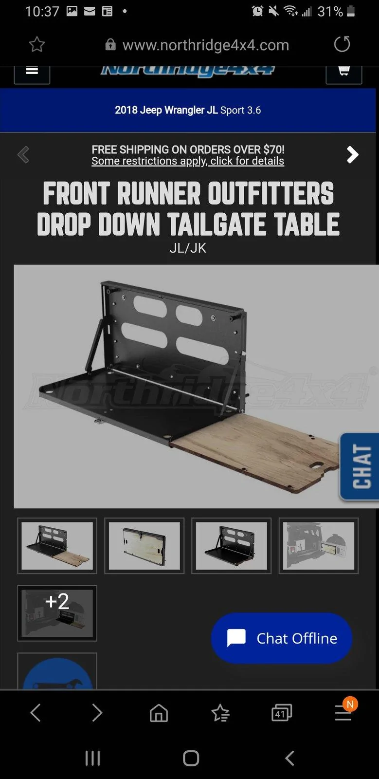 Jeep Wrangler JL Tailgate table with board for $169 Screenshot_20200613-223720_Samsung Internet