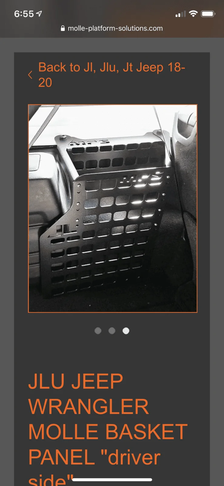 Jeep Wrangler JL Molle Platform Solutions Storage Basket $50 AB7048F5-4A14-422F-9802-9C74FF044B61