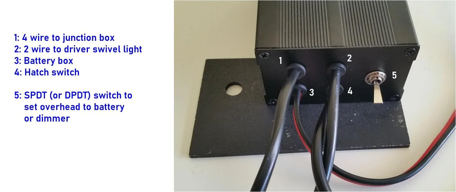 Jeep Wrangler JL DIY: Hardtop Interior LED Lights For Cargo Illumination During Tailgating / Camping Dimmer_Rear_1