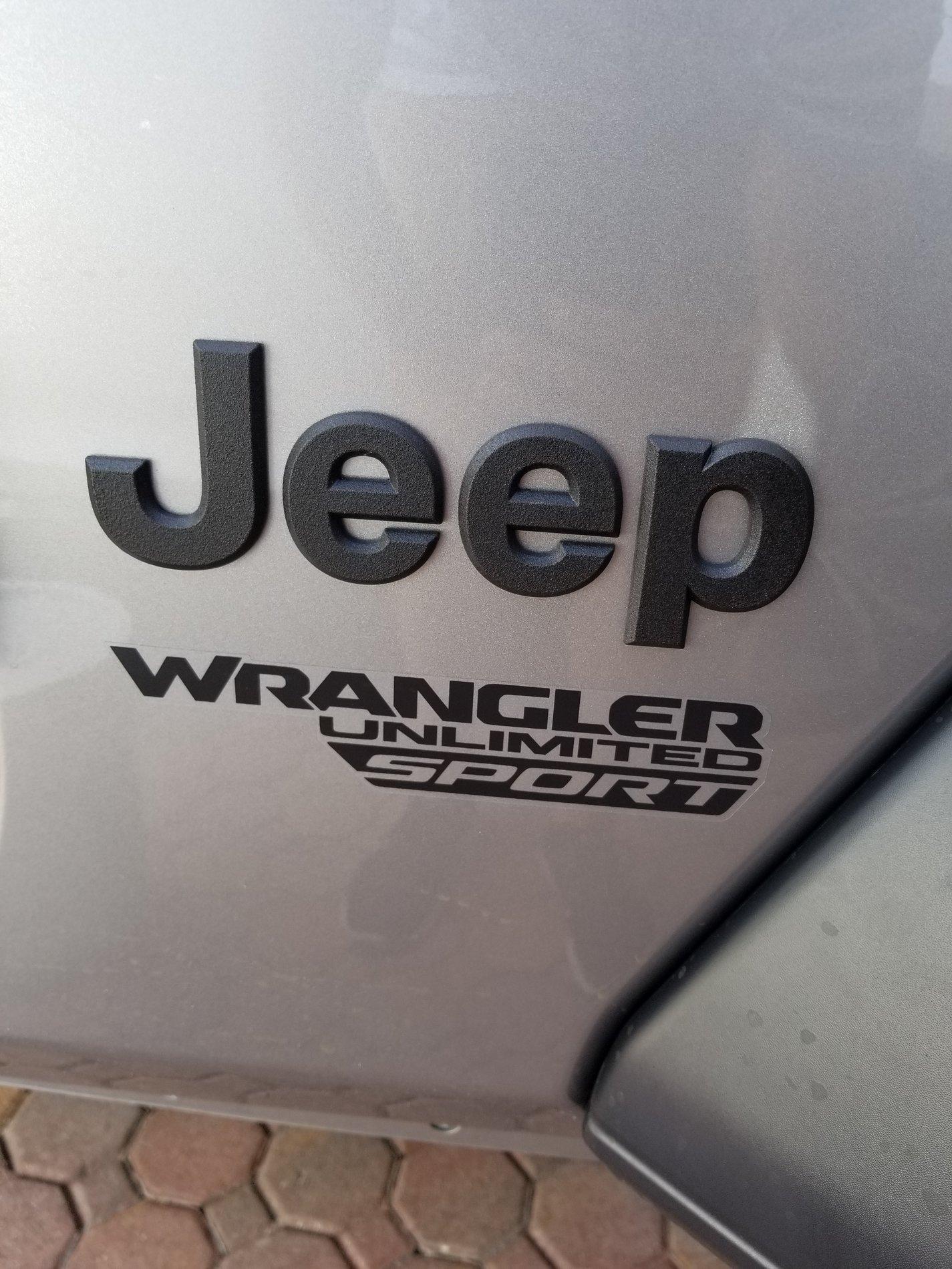 Jeep Wrangler JL Plasti-dipped my Jeep emblems 20180424_153841