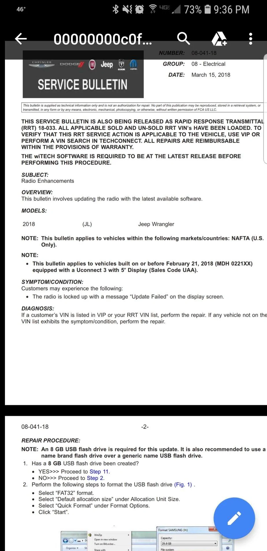 Jeep Wrangler JL Error issue with Uconnect 5 inch Screenshot_20180424-213608_Driv
