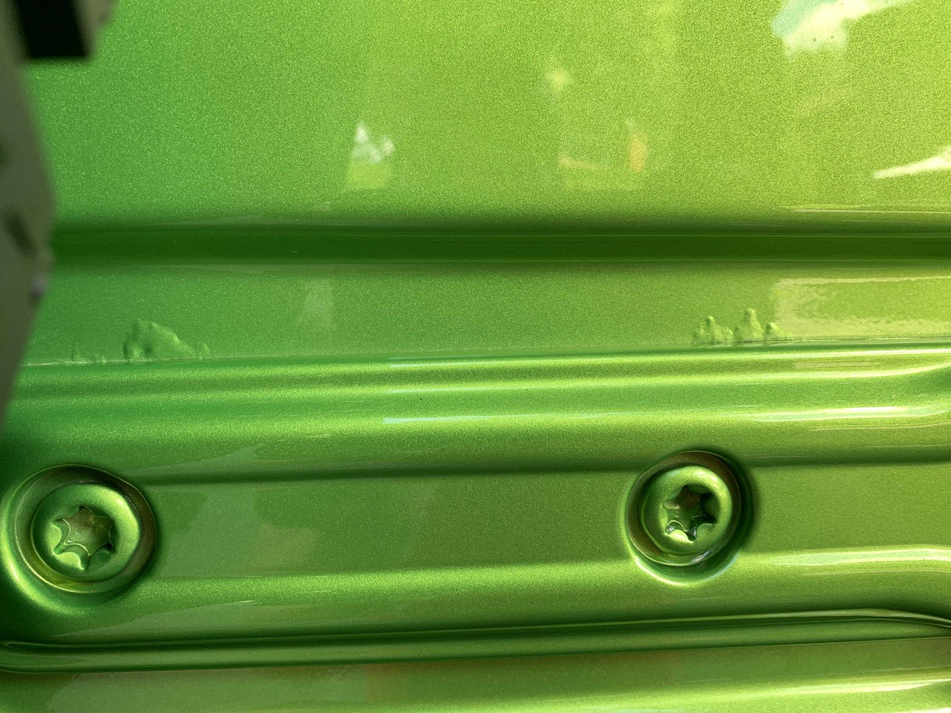Jeep Wrangler JL Bubbles in Paint at Door Hinges IMG_9728