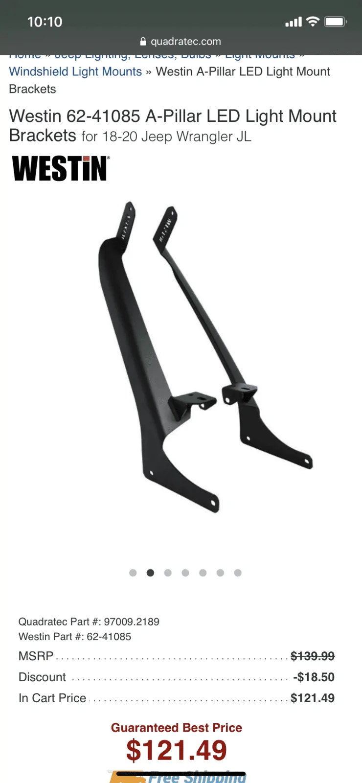 Jeep Wrangler JL Wts 50 inch 2 pod light mount BCC39FE7-9B9A-451D-B280-AA1F1272D239