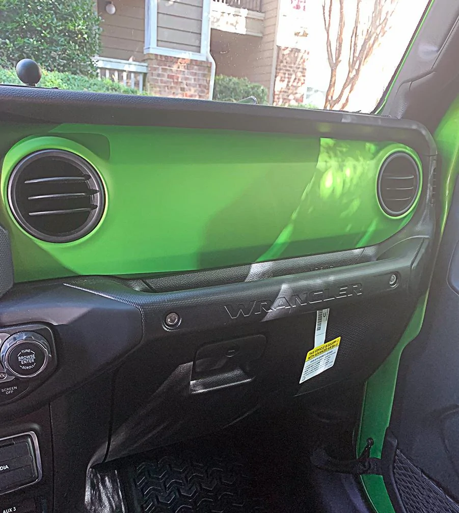 Jeep Wrangler JL Mojito Green Interior Trim Mod - Installed Mojito-installed-3
