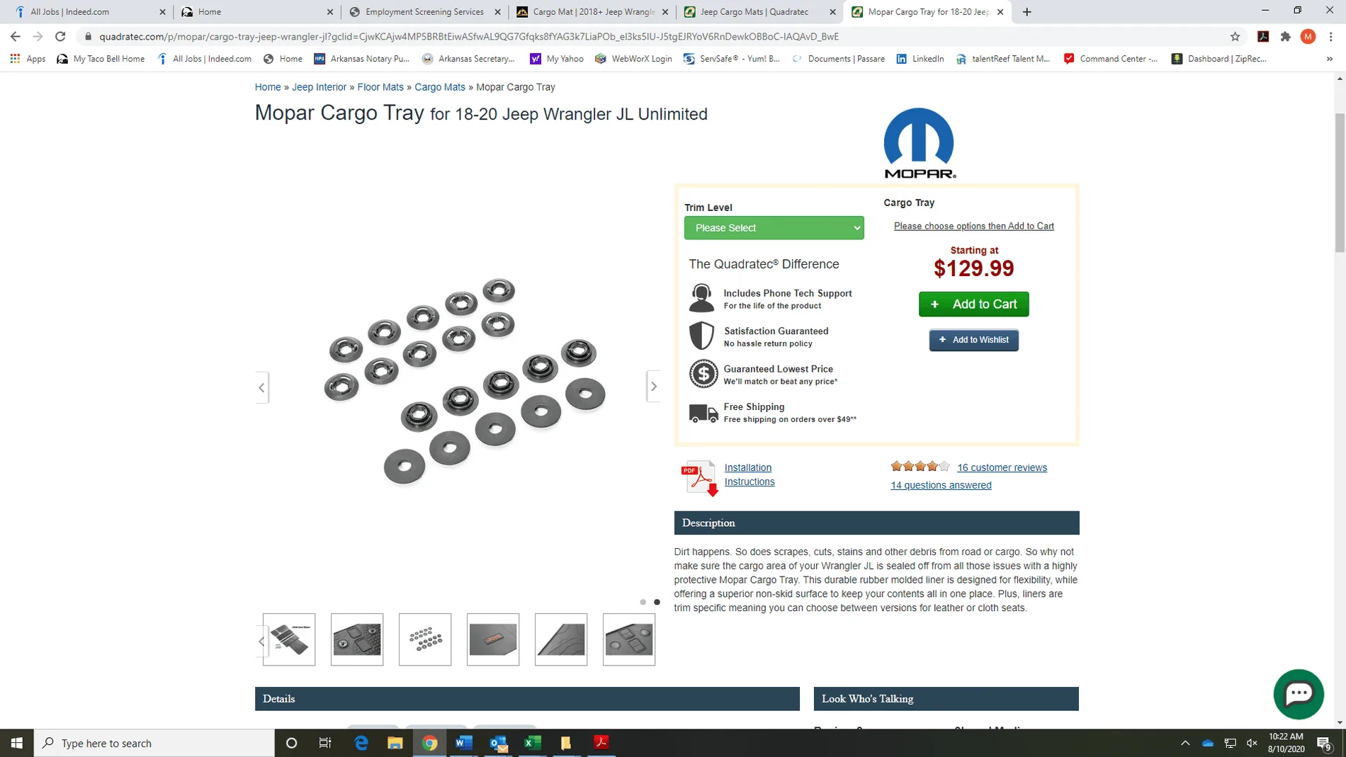 Jeep Wrangler JL Mopar Cargo Liner Grommets??? Cargo Liner Grommets