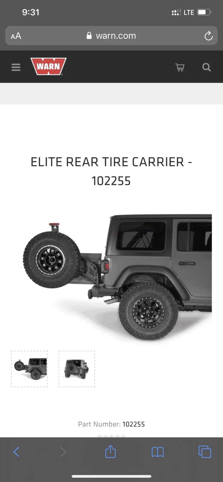 Jeep Wrangler JL Tire Carrier for 37inch tire 704848C6-1168-4460-A907-11BED6E1551B