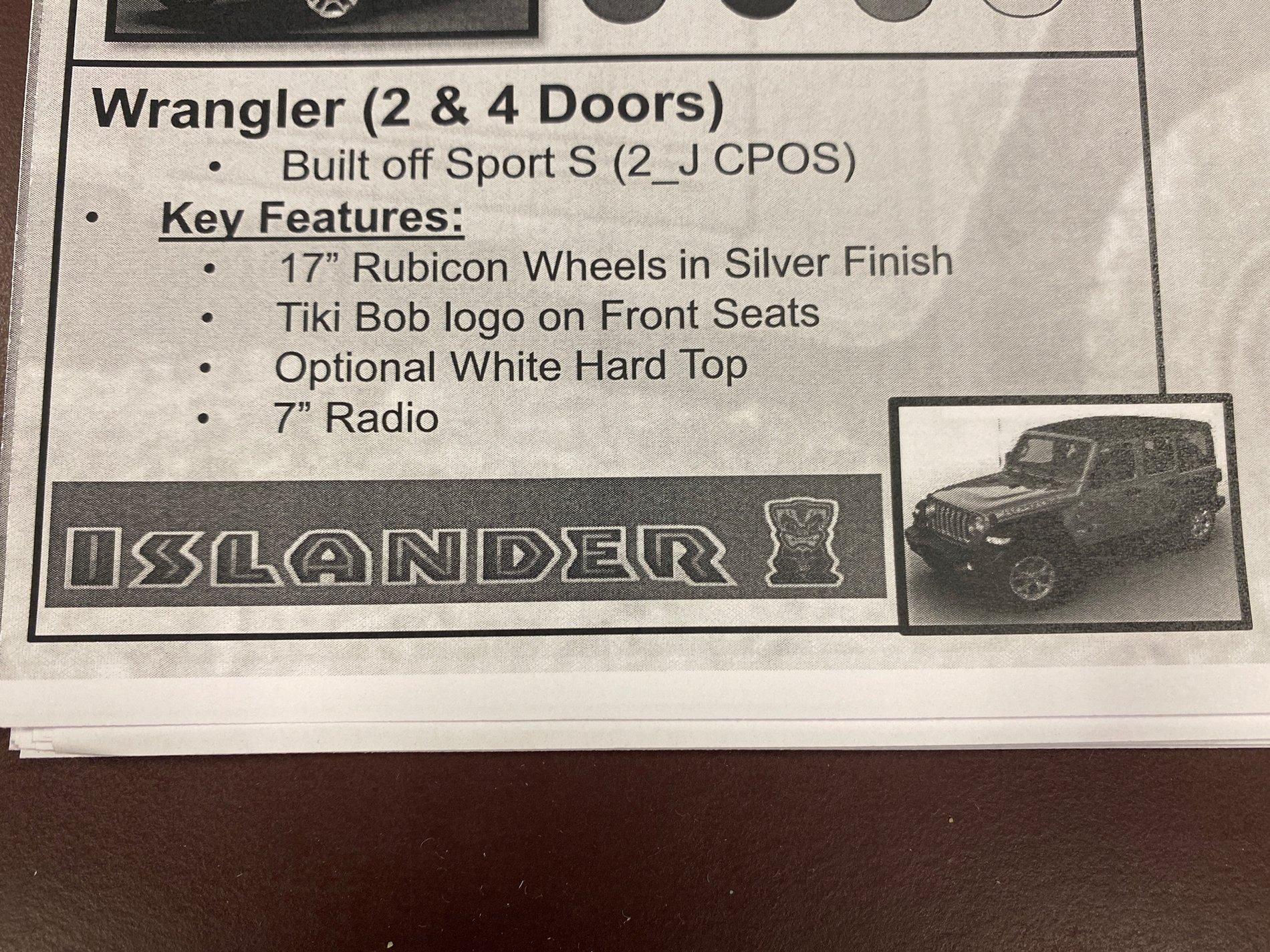 Jeep Wrangler JL ISLANDER Edition JL Club Thread islander.JPEG