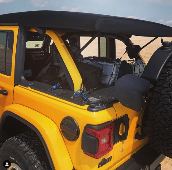 Jeep Wrangler JL Tuffy security deck (JLU) with soft top issues. Any solutions? 1598994264229