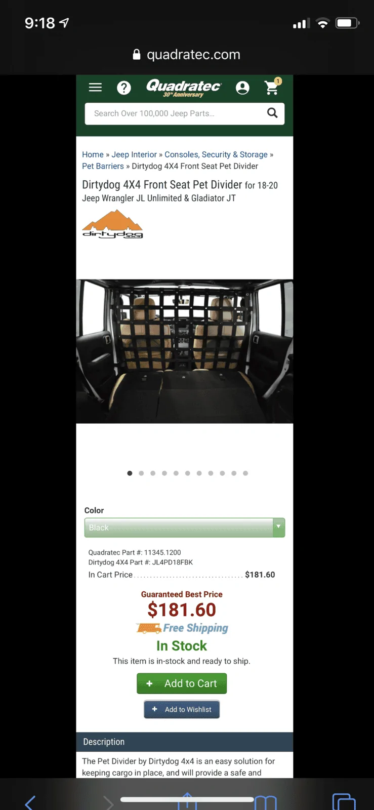 Jeep Wrangler JL DirtyDog4x4 Divider for Pets 71CED42C-6AF7-42AF-9E0D-68EFA65B4E29