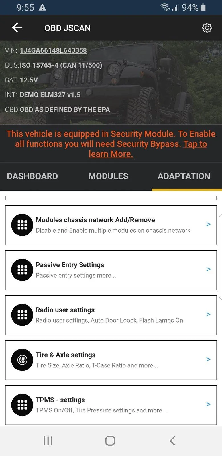 Jeep Wrangler JL Parasitic drain? Screenshot_20200914-215514_OBD JScan