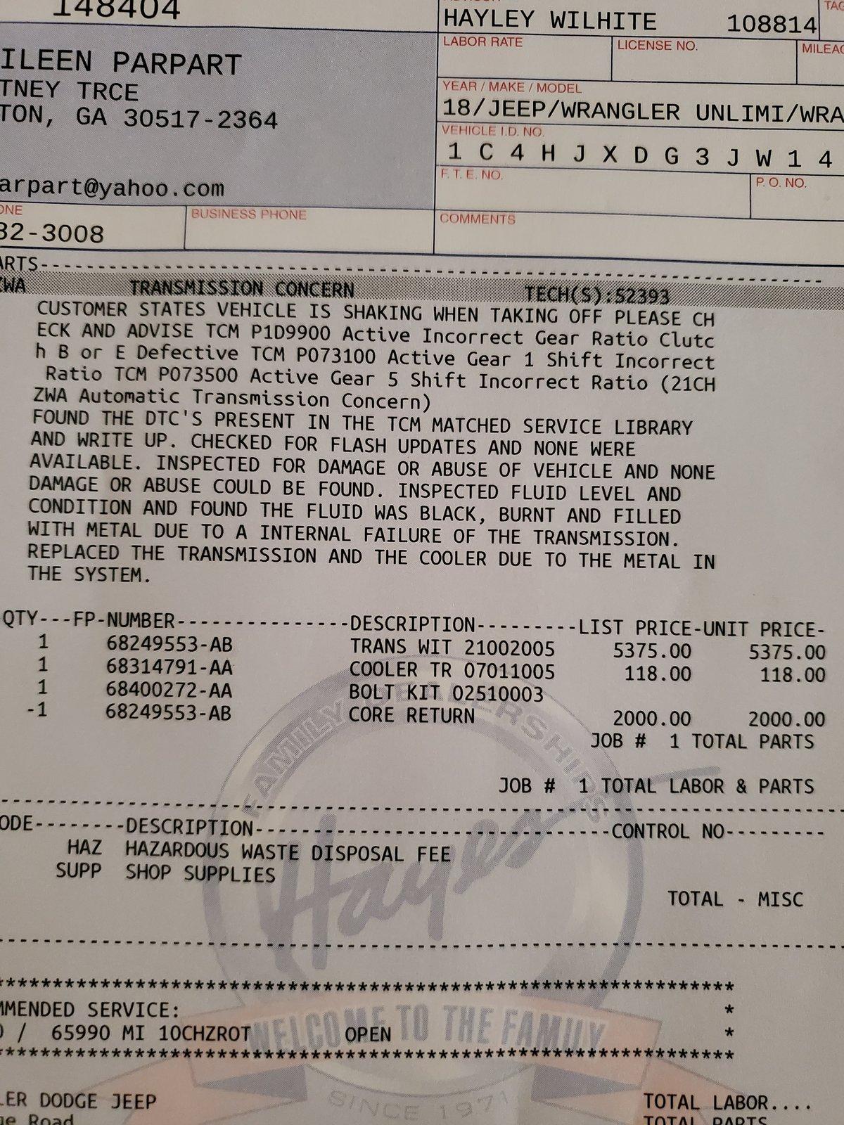 Jeep Wrangler JL Transmission Failure? 16007106915485023195072397596824