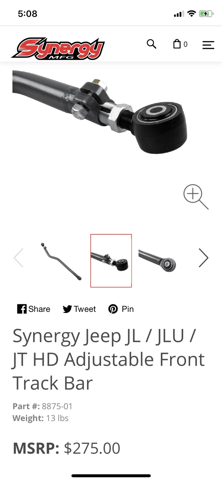 Jeep Wrangler JL Synergy XD Adjustable Front Track Bar 92F707D6-8FA4-4790-94DD-B08C1942B823