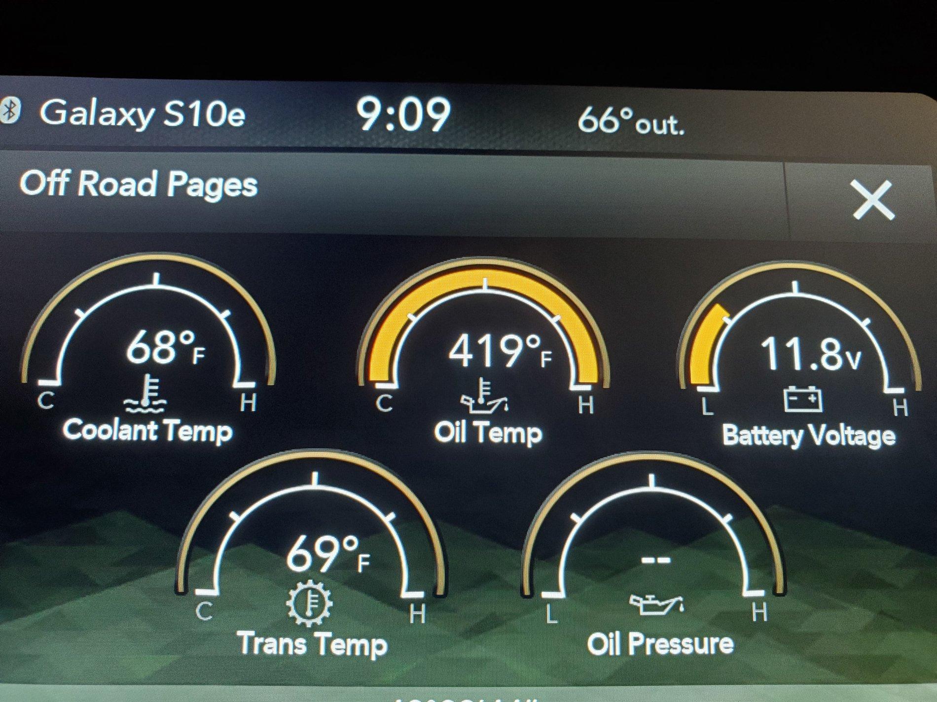 Jeep Wrangler JL 419°F oil temp 20200928_210948