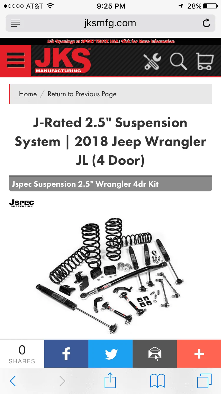 Jeep Wrangler JL Aftermarket JL Lift Kit suspension options master list imag