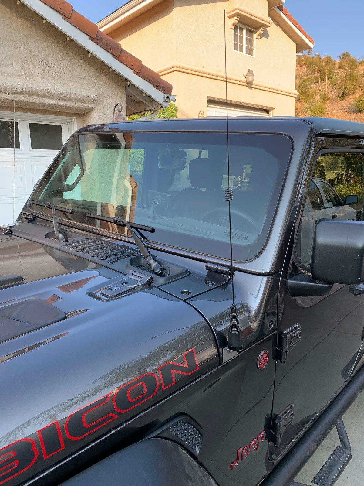 Jeep Wrangler JL New CB/GMRS/HAM Front-Mount Antenna Bracket MXTA26_2