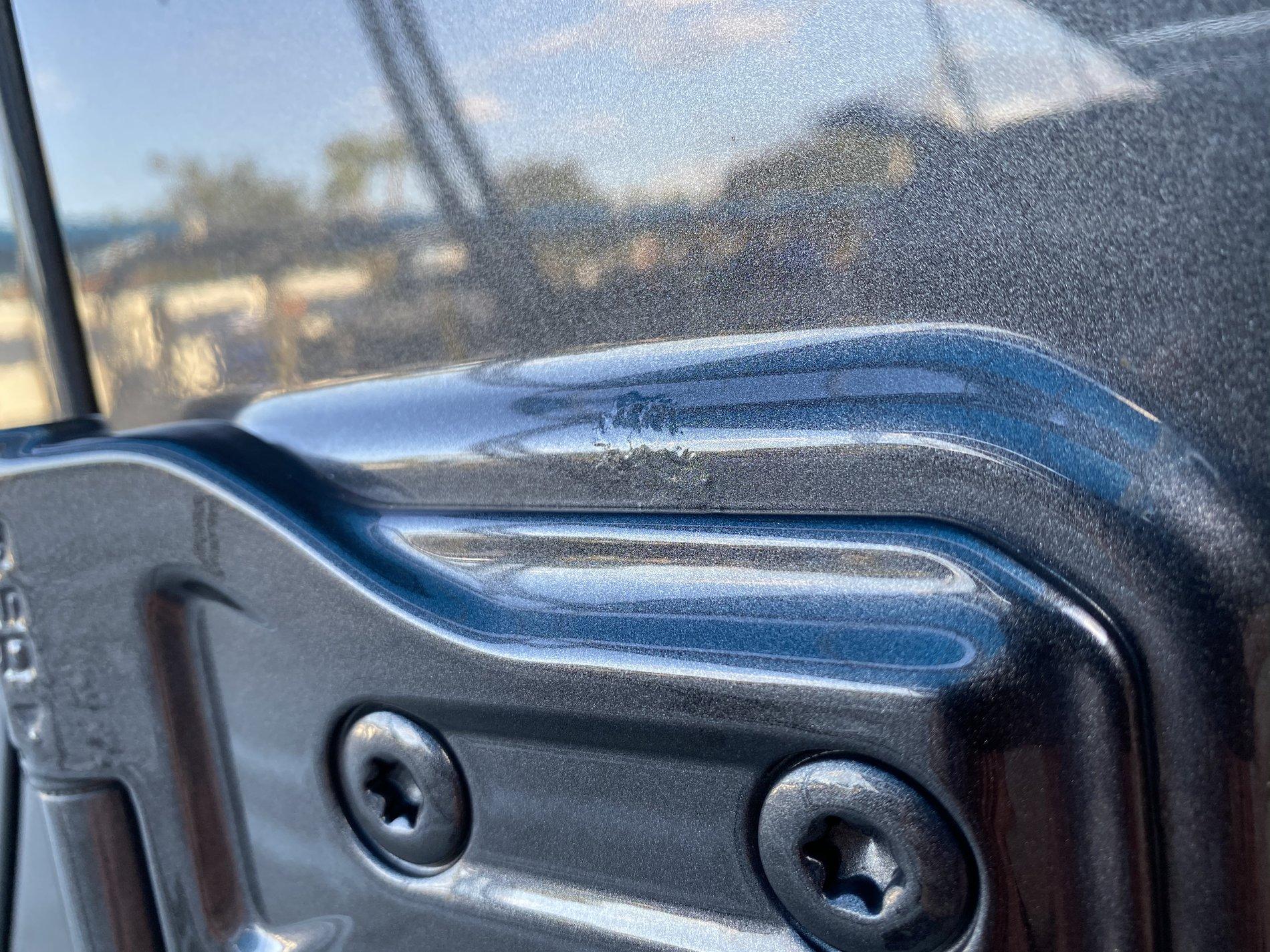 Jeep Wrangler JL Bubbles in Paint at Door Hinges 4BD8065B-AF63-44CC-B644-616B5628CC48