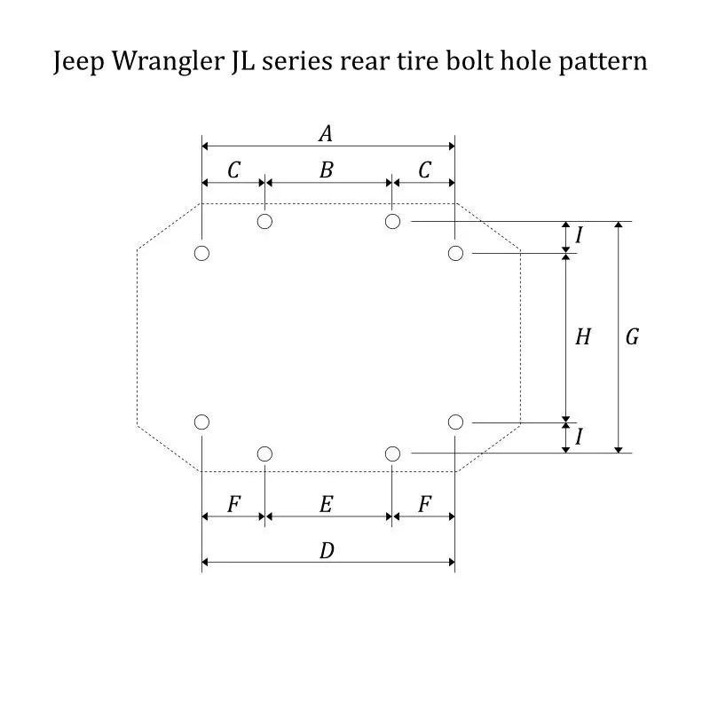 Jeep Wrangler JL Bolt hole pattern for rear tire bracket? Jeep rear tire bolt hole pattern