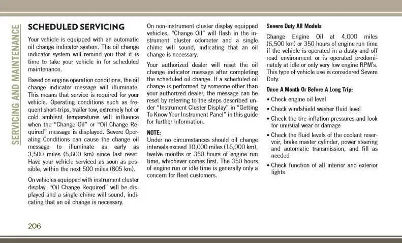Jeep Wrangler JL JL Maintenance Schedule by Miles? oilchang